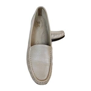 SAS Simplify Pearl Bone Slip‎ On Comfort Shoes Leather Women's 9.5N Made In USA!